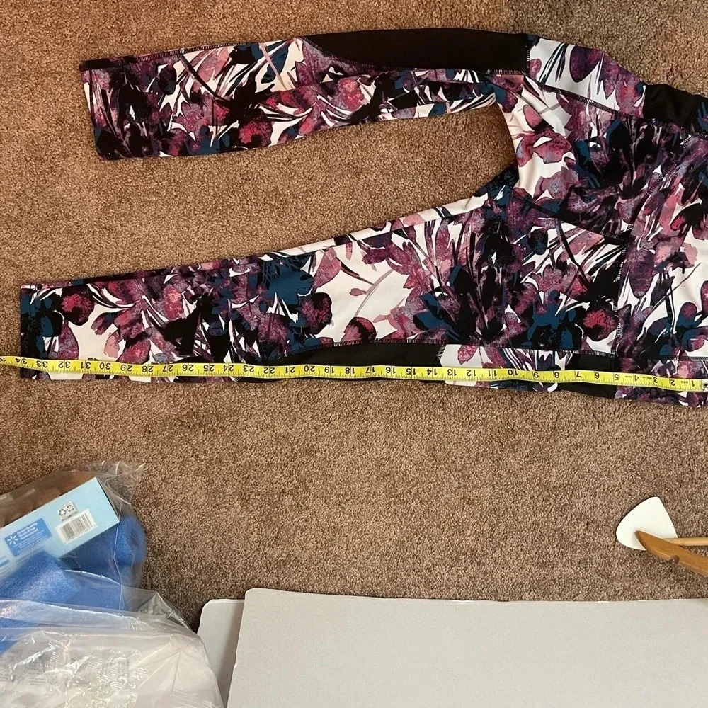 TKO Floral Yoga Exercise Legging Crop Pants - Picture 9 of 12
